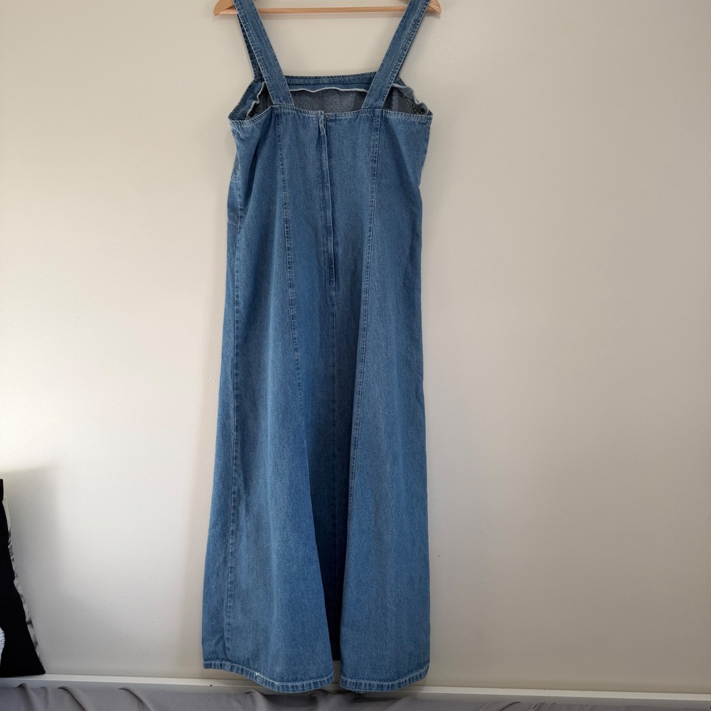 Sketches Clothing Vintage 100% Cotton Denim Eyelet Detailed Maxi Dress Size 10 - Picture 2 of 8